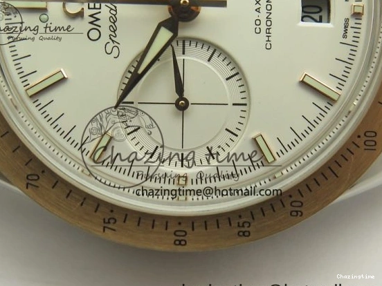 0327 Thermal Speedmaster ’57 Co-Axial SS RG OMF 1:1 Best Edition White Dial On SS RG Bracelet A9300 (Free Leather Strap) 8074